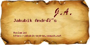 Jakubik András névjegykártya