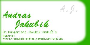 andras jakubik business card